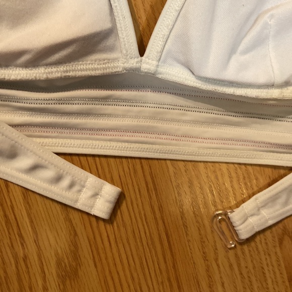 Baltex white halter bikini top with bottom striped band - size 10 - NWOT - Picture 5 of 6